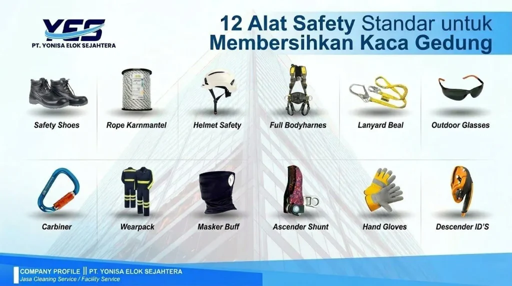 Alat Safety Standar untuk Membersihkan Kaca Gedung